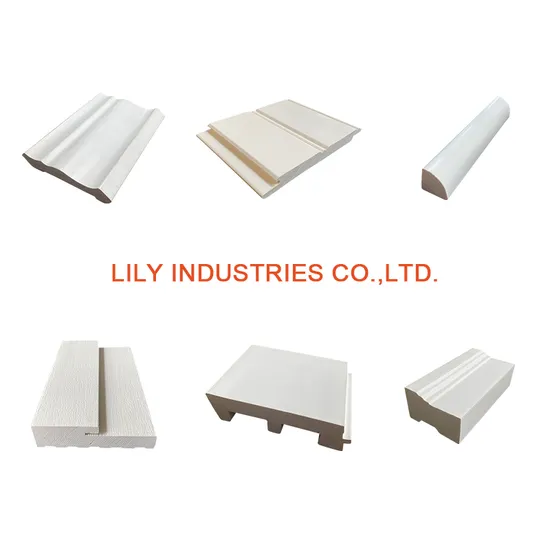 High Quality Wood Grain Smooth PVC Door Frame WPC Brick Mold Interior Hotel Bathroom Decoration