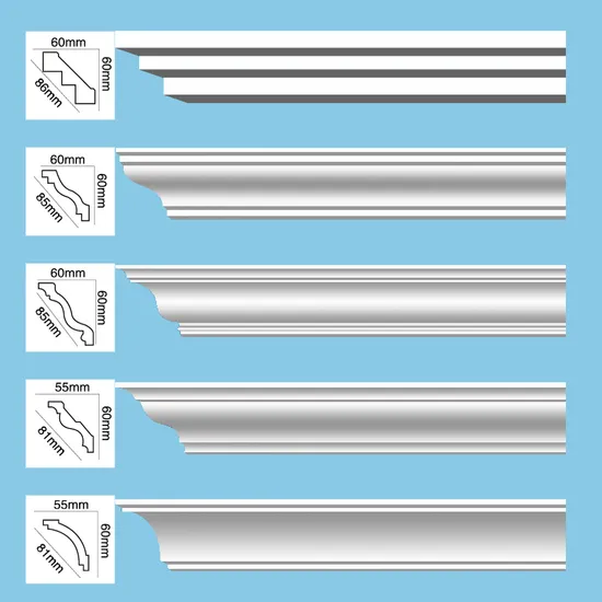 Polyurethane Building Material Ceiling Crown Mold Decorative PU Cornice Moulding 