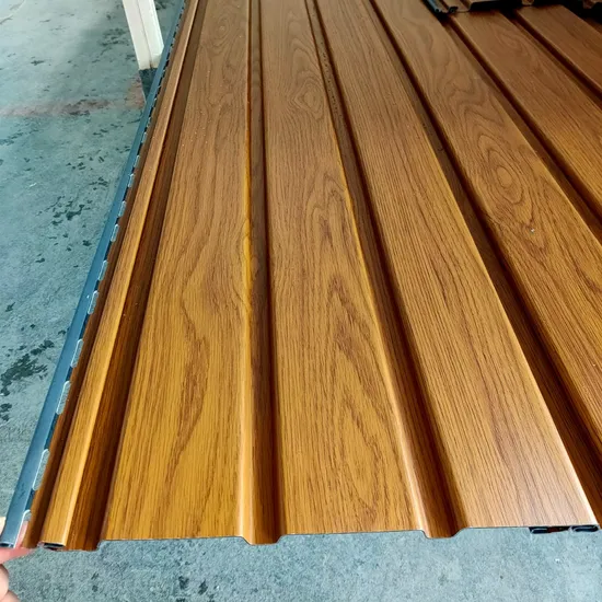 PVC Soffit Wooden Color Eave Ceiling Panel for Outdoor 12inches Wide 