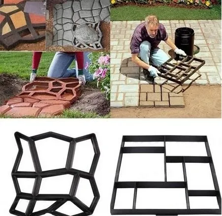 Reusable Concrete Cement Brick Design Road Mold Manufacturing DIY Paving Mold Home Garden Soil Concrete Path Mold 