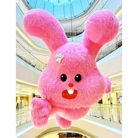 Custom Large Size Outdoor Festival Commercial Decoration Artificial Rose Rabbit Mold Flower Crafts for Shoppingmall 