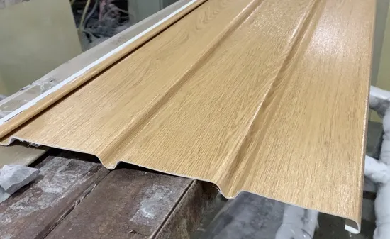 PVC Soffit Wooden Color Eave Panel for Outdoor 300mm Wide 